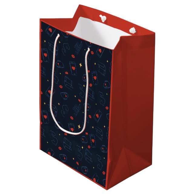 Ted Lasso | Tea and Biscuit Icon Toss Pattern Medium Gift Bag (Front Angled)