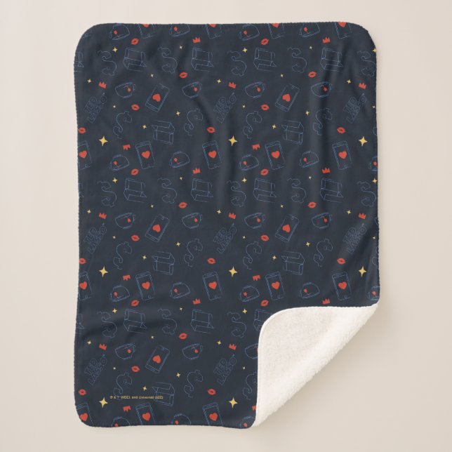 Ted Lasso | Tea and Biscuit Icon Toss Pattern Sherpa Blanket (Front)