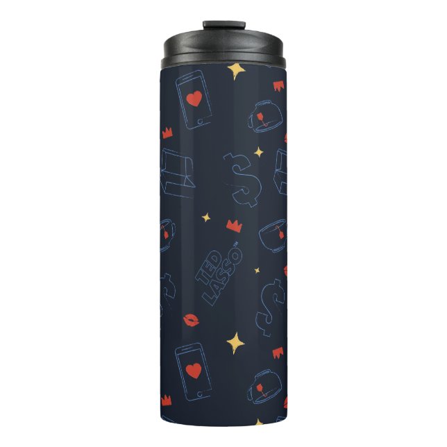 Ted Lasso | Tea and Biscuit Icon Toss Pattern Thermal Tumbler (Front)