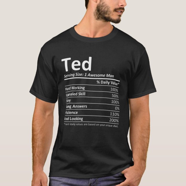 TED Nutrition Funny Birthday Personalised Name Gif T-Shirt (Front)