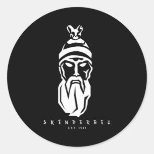Ted Skenderbeu Grey Small Classic Round Sticker