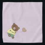 Tedd E. Teddy Bear Personalised Muted Purple Pet Bandana<br><div class="desc">I love this gorgeous muted lilac background colour! To me it's very silky. Adorned with a cute teddy bear...  holding a balloon. On his belly,  he has your pet's name. Background colour is customisable,  as are the font,  font colour,  and name... using the edit menu. Make it your own!</div>