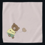 Tedd E. Teddy Bear Personalised Thistle Beige Pet Bandana<br><div class="desc">I love this gorgeous background colour! This is a designer colour, officially named Thistle. To me it flows like rich silk. Adorned with a cute teddy bear... holding a balloon. On his belly, he has your pet's name. Background colour is customisable, as are the font, font colour, and name... using...</div>
