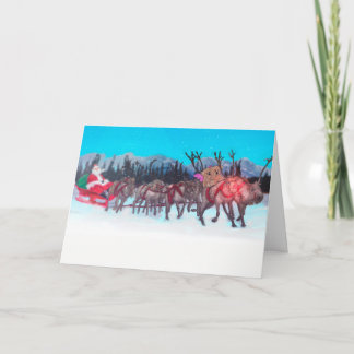 Teddies in the snow, holiday card