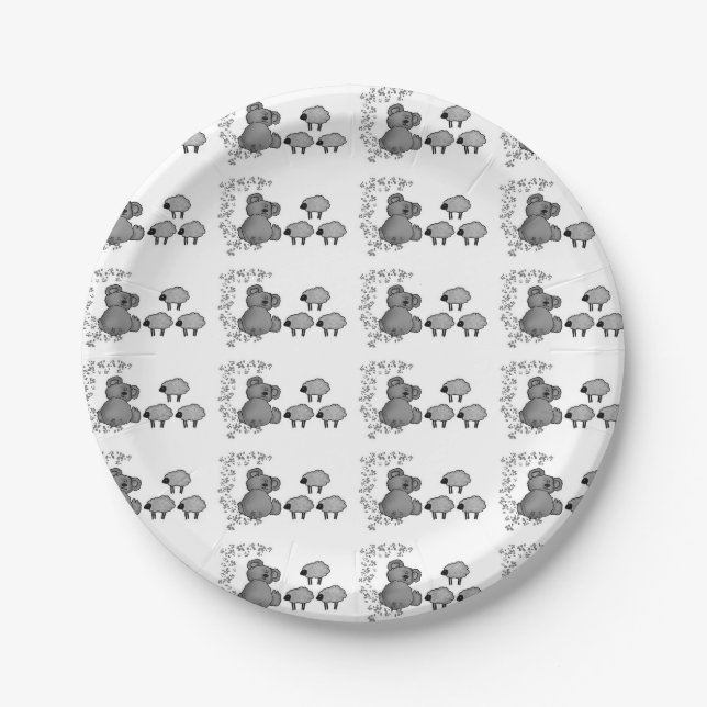 Teddy and Sheep Party Plate (Front)