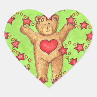 Teddy And Stars Christmas Sticker