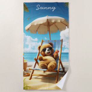 Teddy at the Beach - Bear Towels for Summer Fun