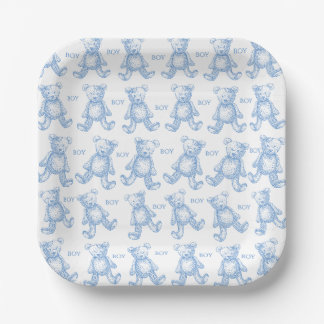 Teddy baby shower paper plates