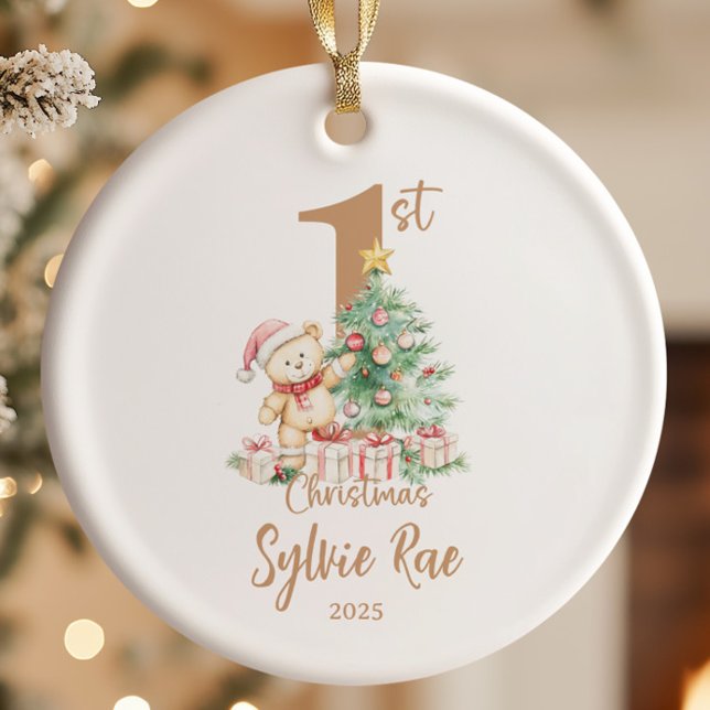 Teddy Baby's First Christmas Ceramic Ornament (Creator Uploaded)