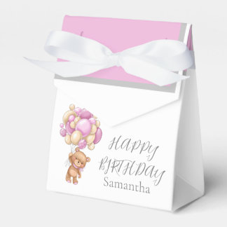 Teddy Balloon Bearly  Wait Birthday Girl Favour Bo Box