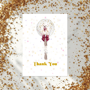 Teddy Balloon Confetti Thank You Card