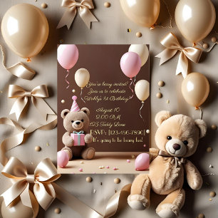 Teddy Bear 1st Birthday Invitation for Boy