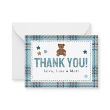 Teddy Bear 1st Birthday or Baby Shower Thank you