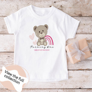 Teddy Bear 1st Birthday Pink Toddler T-shirt