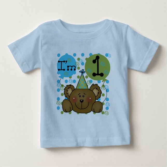 Teddy Bear 1st Birthday Tshirts and Gifts (Front)