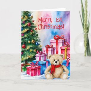 TEDDY BEAR 1ST. CHRISTMAS CARD
