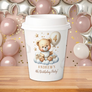 Teddy Bear 4th Birthday Party with Bear theme Paper Cups