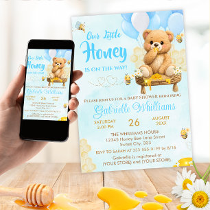 Teddy Bear - A Little Honey Baby Shower  Invitation