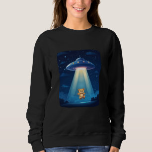 Teddy Bear Abducted by UFO for an Intergalactic Cu Sweatshirt