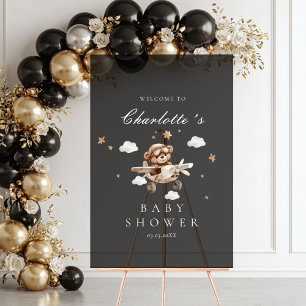 Teddy Bear & Aeroplane Welcome Bridal Shower Acrylic Sign