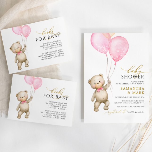 Teddy Bear and Balloons Books Request Card (Creator Uploaded)