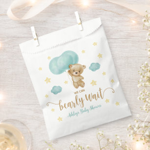 Teddy Bear and Blue Balloons Baby Shower Favour Bag