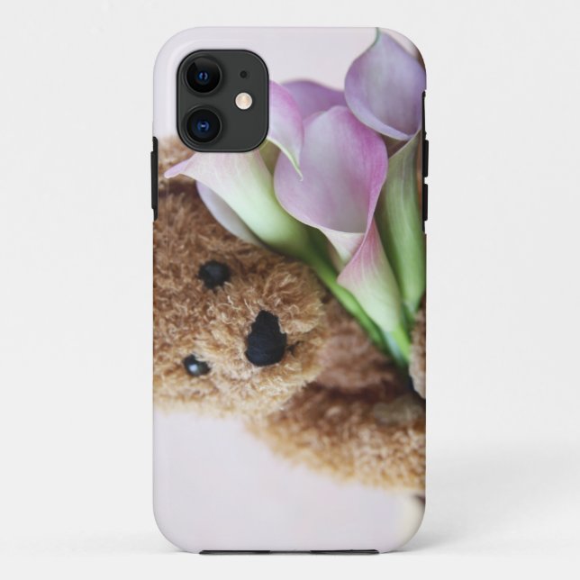 teddy bear and calla lilies iPhone 5 barely there Case-Mate iPhone Case (Back)