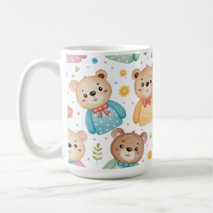 Teddy bear and flowers coffee mug