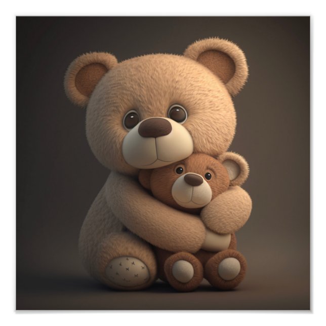 Teddy Bear and his teddy, 12x12 digital download Photo Print (Front)