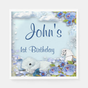 Teddy Bear And Horse Birthday Party Napkin