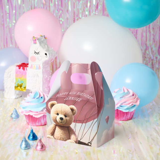 Teddy Bear and Hot Air Balloons Favour Box (Party)