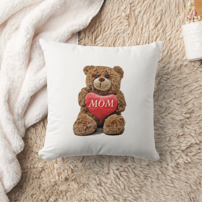 Teddy Bear and personalised Heart Cushion (Blanket)