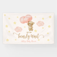 Teddy Bear and Pink Balloons Baby Shower Party