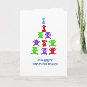 Teddy Bear and Puppy Christmas Holiday Card