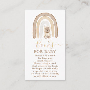 Teddy Bear and Rainbow Books for Baby Boy Card