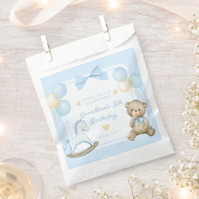 Teddy Bear And Rocking Horse Favour Bag (Clipped)