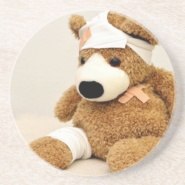 teddy bear animal custom personalise coaster (Front)