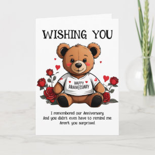 Teddy bear anniversary card