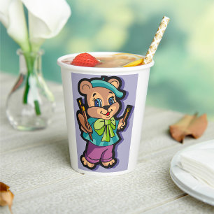 Teddy Bear Artist Paper Cups