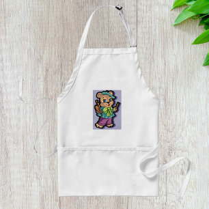 Teddy Bear Artist with Beret and Paint Brushes Standard Apron