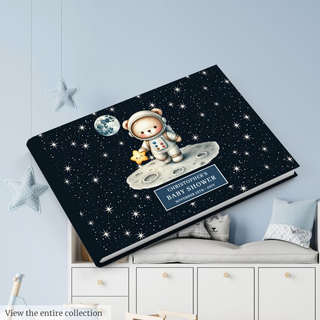 Teddy Bear Astronaut Boy Baby Shower Guest Journal Book (Teddy Bear Astronaut Boy Baby Shower Guest Journal)