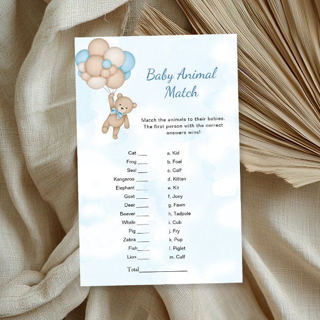 Teddy Bear Baby Animal Match Game (Creator Uploaded)