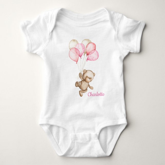Teddy Bear Baby Bear Baby Bodysuit (Front)