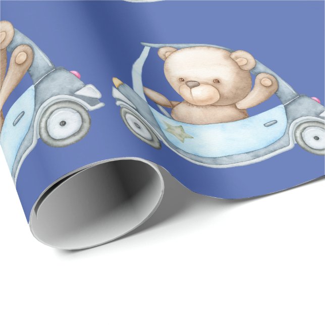 Teddy Bear Baby Bear Baby Shower Collectie Wrapping Paper (Roll Corner)