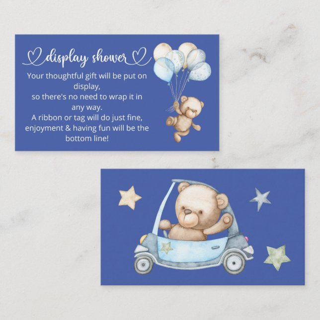 Teddy Bear Baby Bear Baby Shower Enclosure Card (Front/Back)