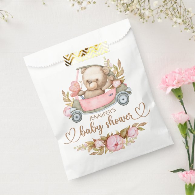 Teddy Bear Baby Bear Baby Shower Floral Favour Bag (Sealed)