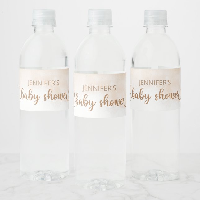 Teddy Bear Baby Bear Baby Shower Gender Neutraal  Water Bottle Label (Bottles)