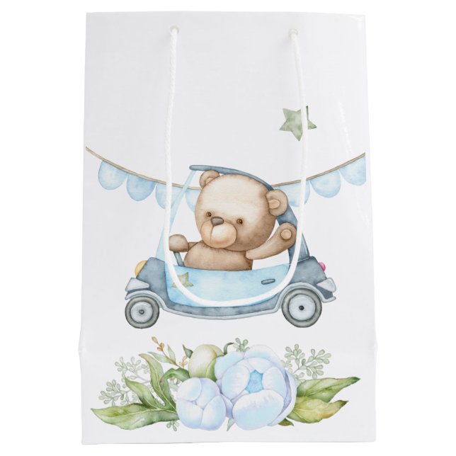 Teddy Bear Baby Bear Baby Shower  Medium Gift Bag (Back)
