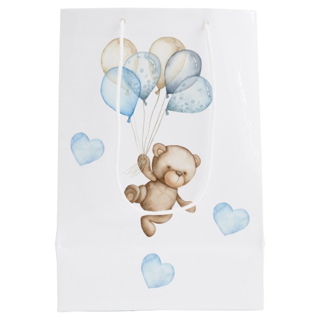 Teddy Bear Baby Bear Baby Shower Medium Gift Bag (Back)