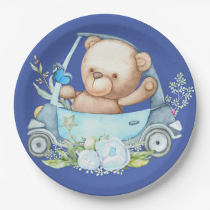 Teddy Bear Baby Bear Baby Shower Paper Plate